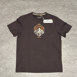 Smartwool Men's peak energy active short sleeve graphic tee mink heather Large